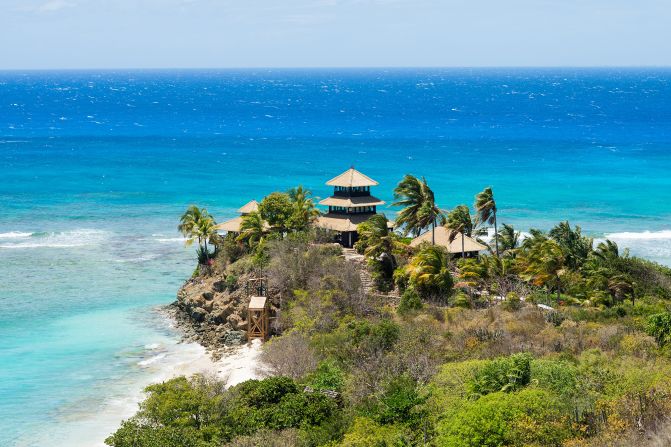 Necker Island in the British Virgin Islands is owned by Sir Richard Branson. The entire island is available for rent.