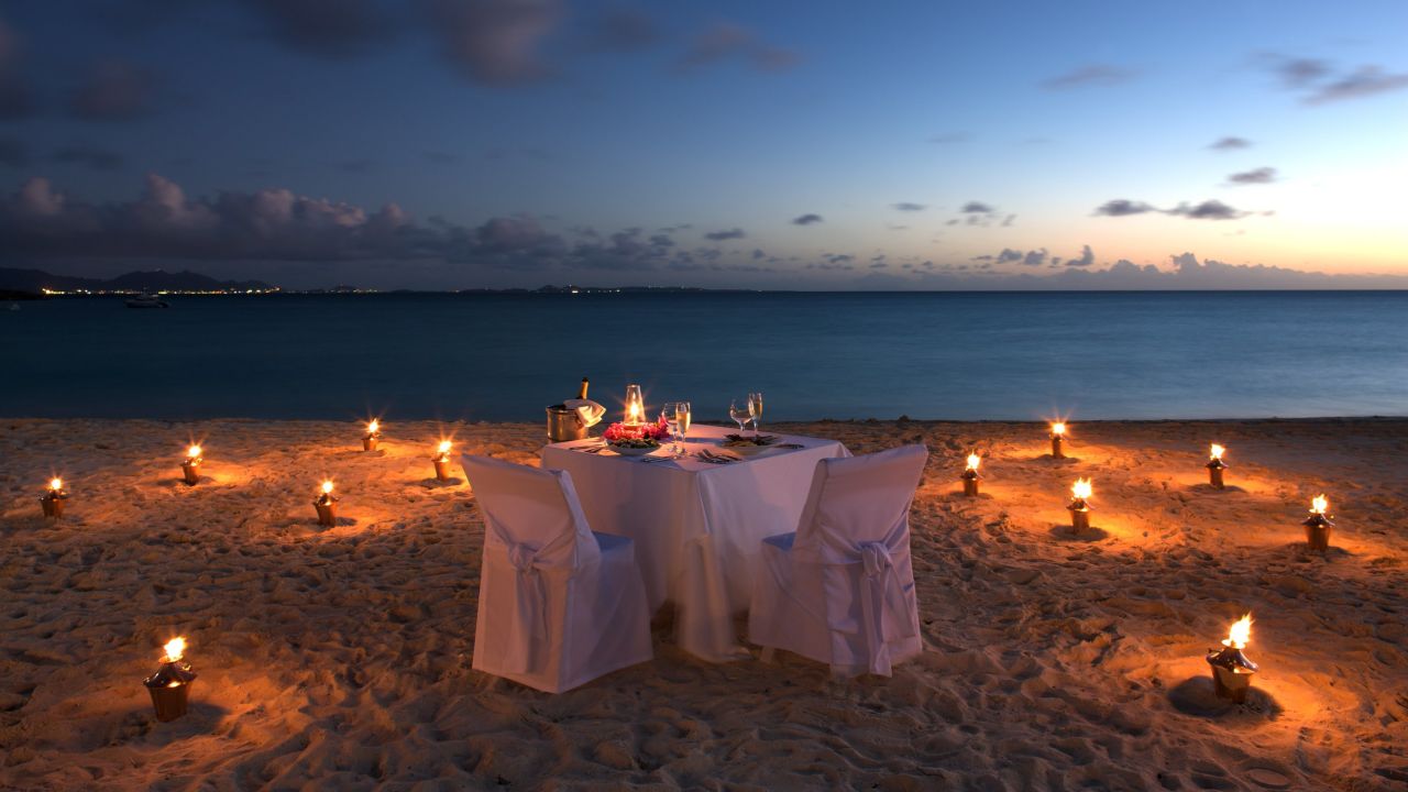 Private candlelit dinners can be arranged at Cap Juluca.