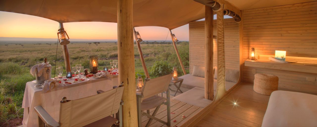 <strong>Kichwa Tembo Tented Camp</strong><em> -- </em>Overlooking<em> </em>Kenya's wild Masai Mara reserve, this resort features luxurious private tents.