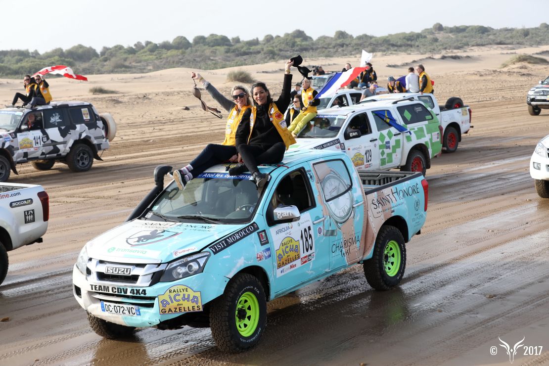 Chaplin and Fabre rolling in to Essaouira after completing the rally.