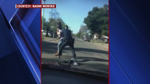 Officer tackles accused jaywalker to the ground