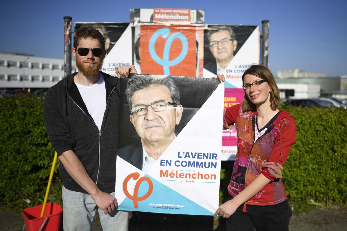 Support for Mélenchon has grown over the past month according to polls.