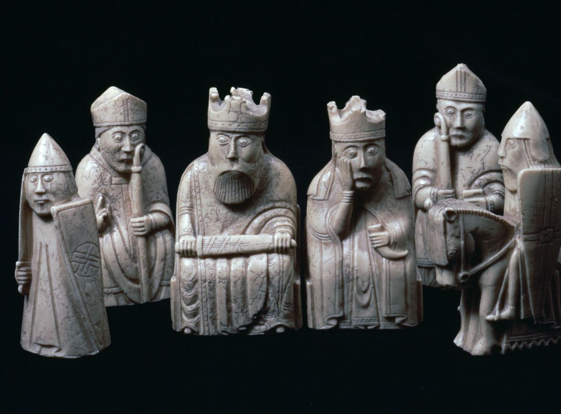 The Lewis Chessmen (c.1150-1200) at the British Museum