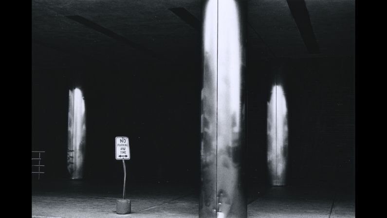 Light reflects off columns in Philadelphia in 1963. The "Abstractions" exhibit in Paris will be on display until May 27.