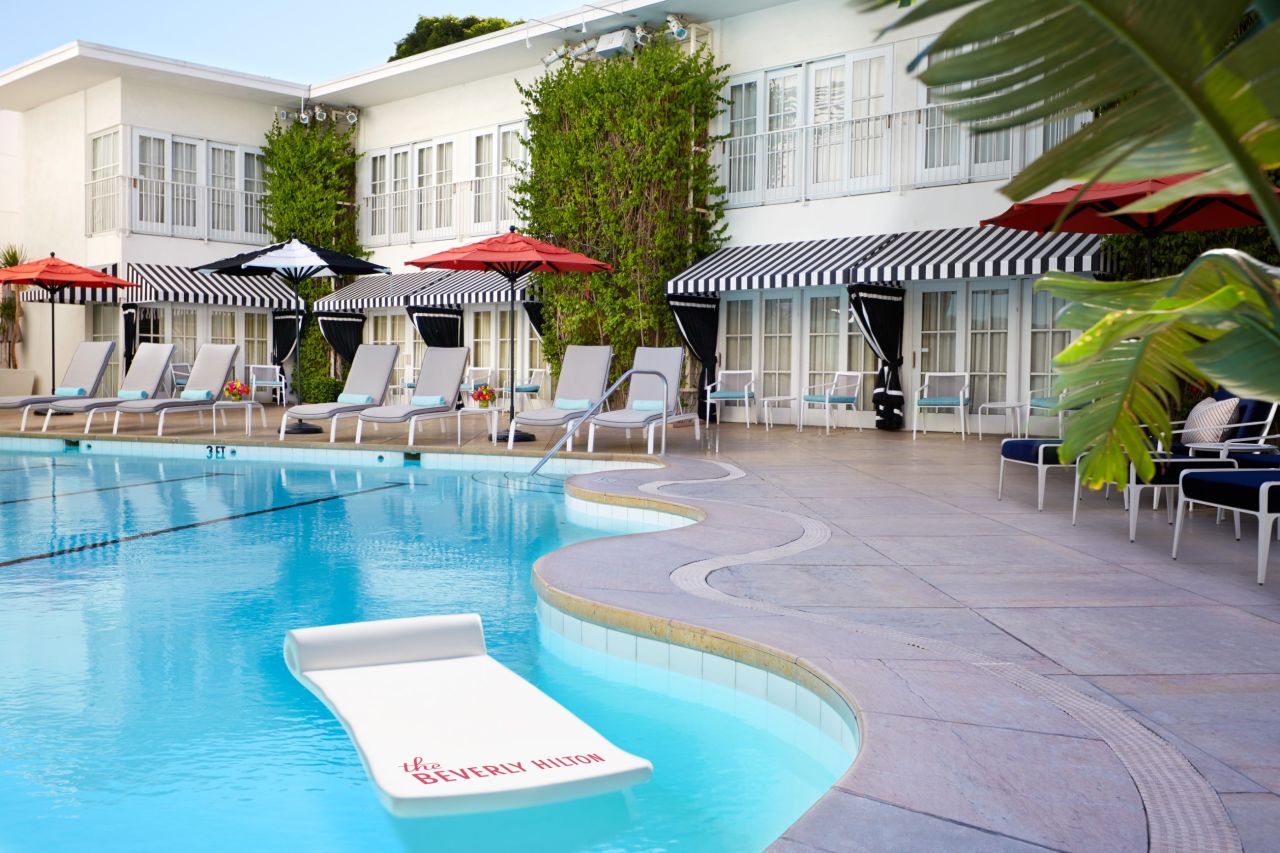 <strong>The Beverly Hilton</strong> -- Cabana suites at the Beverly Hilton in Los Angeles are breezy and open directly onto the pool deck.