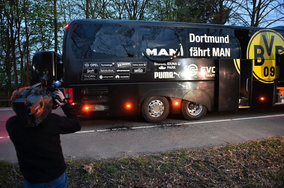 Dortmund's subdued start was understandable given that three explosive devices shattered windows and injured a player on the team bus as the German squad was en route to its home Champions League quarterfinal against AS Monaco Tuesday. 