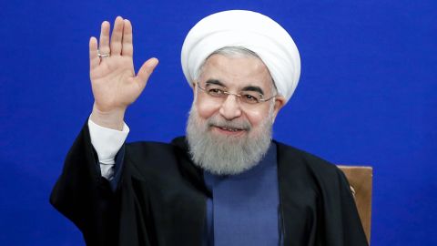 Iranian President Hassan Rouhani gives a press conference in the capital Tehran on April 10, 2017.