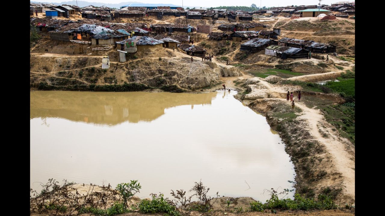 A makeshift extension to the Kutupalong camp in Ukhiya, Cox's Bazar district, southeastern Bangladesh on April 7. 