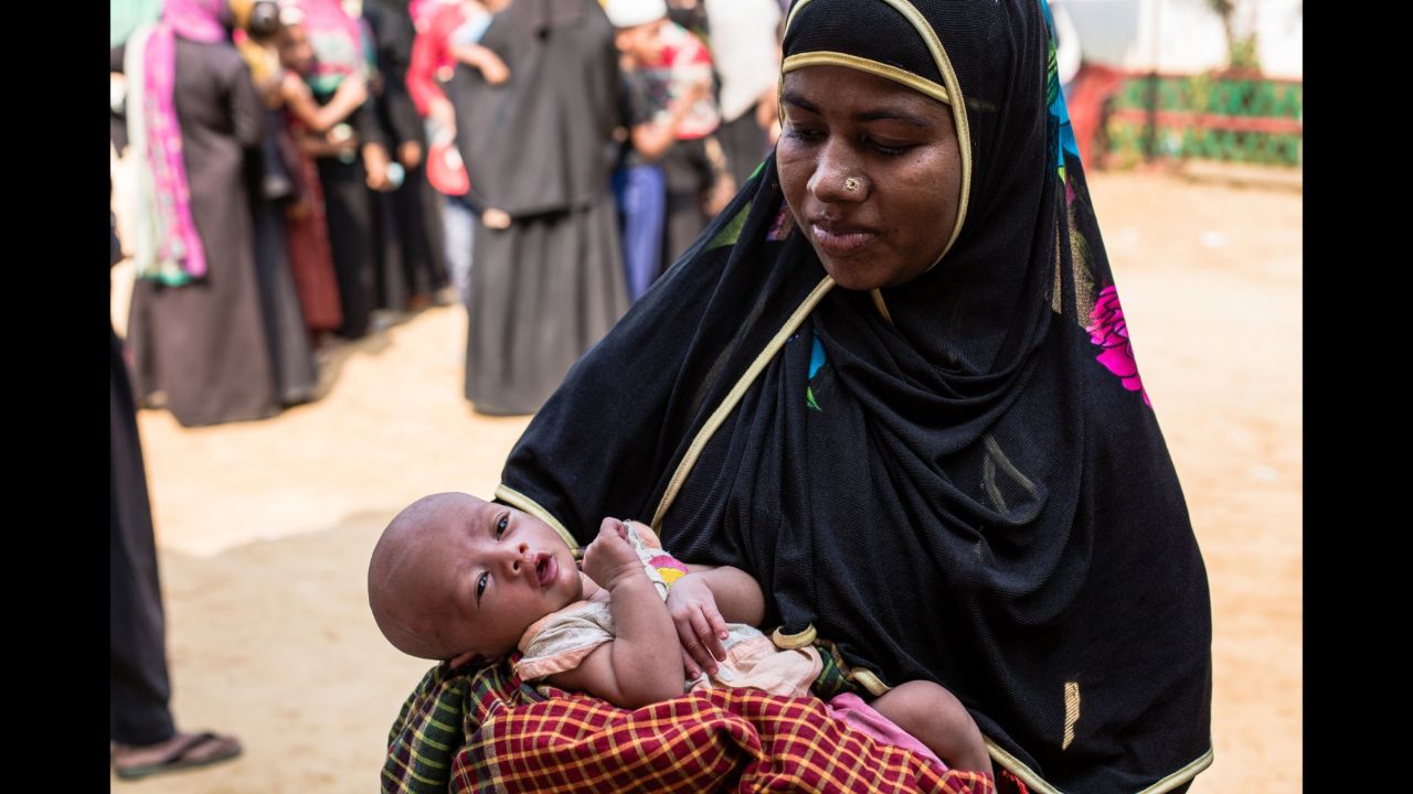 Senuara, 27, says that four months ago she still lived in Rakhine and her due date was fast approaching, but the upsurge of violence forced her to flee to save the life of herself and her family. Soon after arriving, Senuara gave birth. <br />"It is very difficult for me to take care of my small baby here, because we don't have enough clean water to bathe her. We hardly have enough water for drinking," she said. 