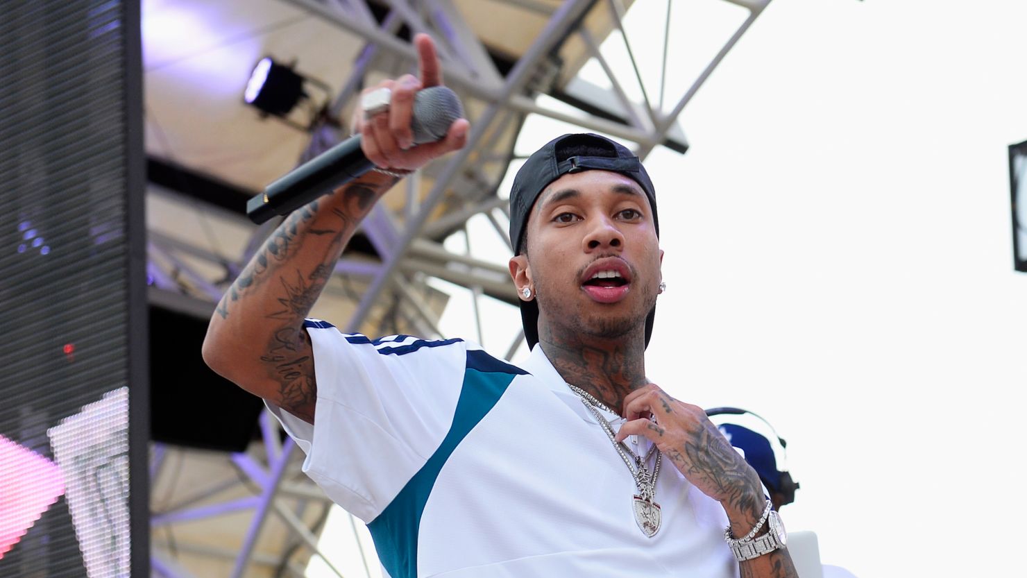 Rapper Tyga performs at the Mandalay Bay Resort and Casino in Las Vegas on March 26, 2017.