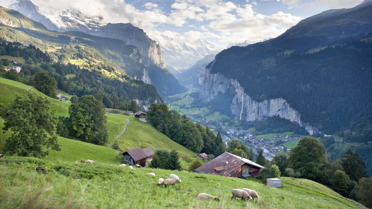 <strong>Lauterbrunnen Valley, Switzerland: </strong>Deep in the Swiss Alps, Lauterbrunnen Valley is a deep, and scenic, cleft cut in the topography running between steep limestone precipices.