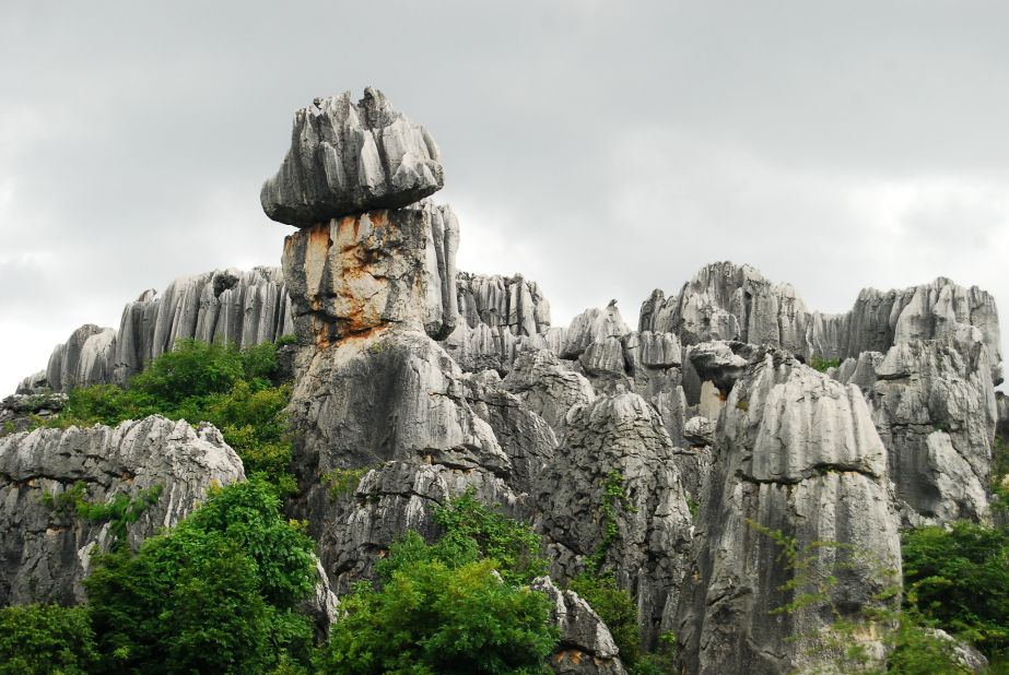 <strong>The Shilin Stone Forest, China: </strong>Spread over 350 square kilometers in Yunnan province, the Shillin Stone Forest is covered by karst rocks dating back 270 million years.