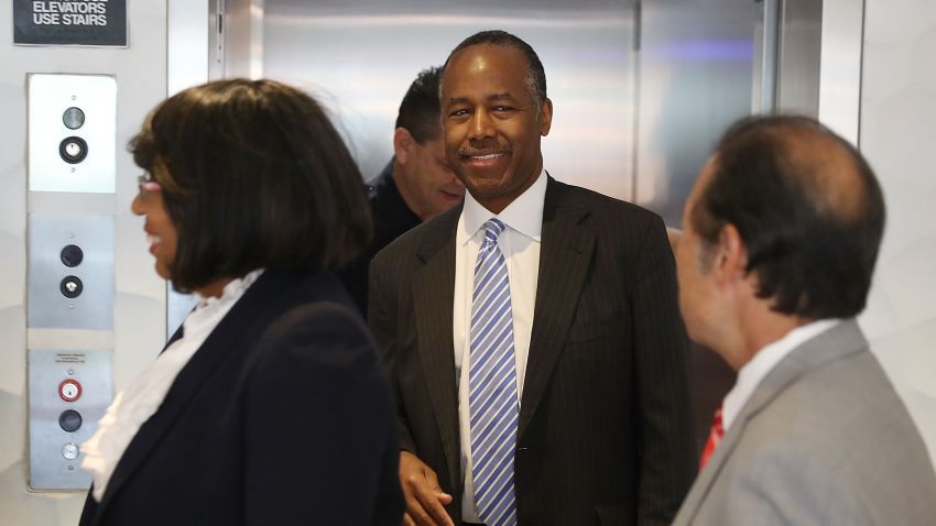 MIAMI, FL - APRIL 12: U.S. Housing and Urban Development Secretary Ben Carson visits Colllins Park apartment complex on April 12, 2017 in Miami, Florida. Secretary Carson is on a national listening tour to hear from the people and organizations who rely on and support public housing. (Photo by Joe Raedle/Getty Images)
