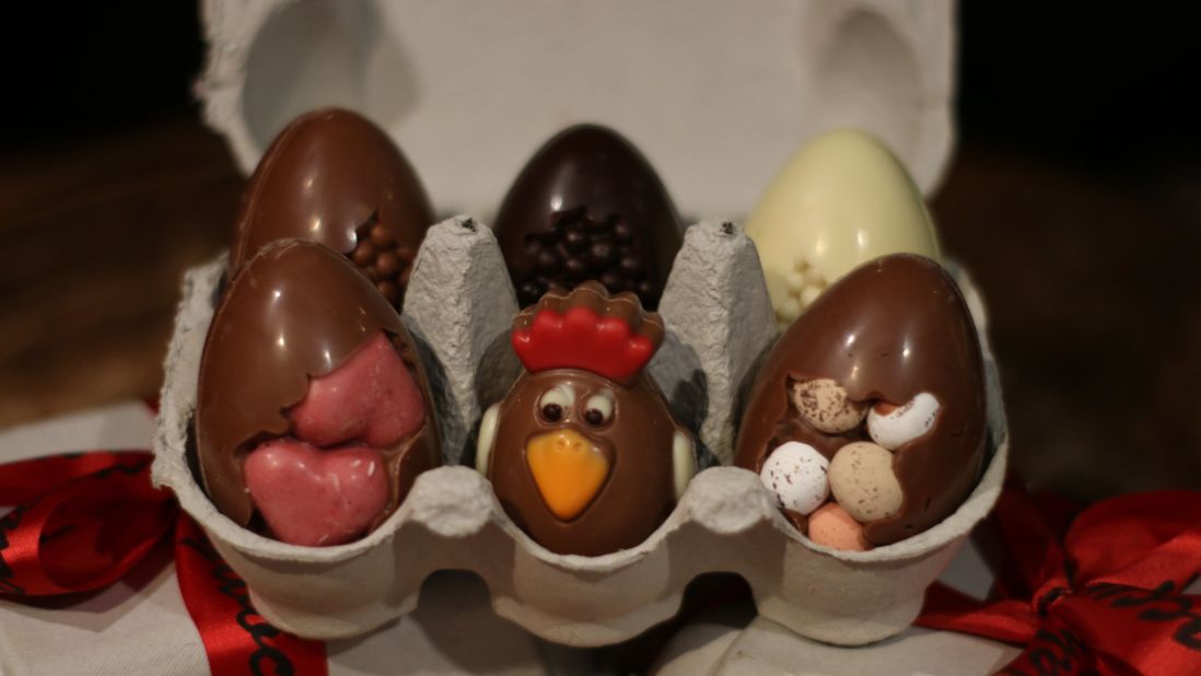 <strong>Praline Eggs:</strong> Easter eggs come six to a set and can include dark, white and milk flavors.