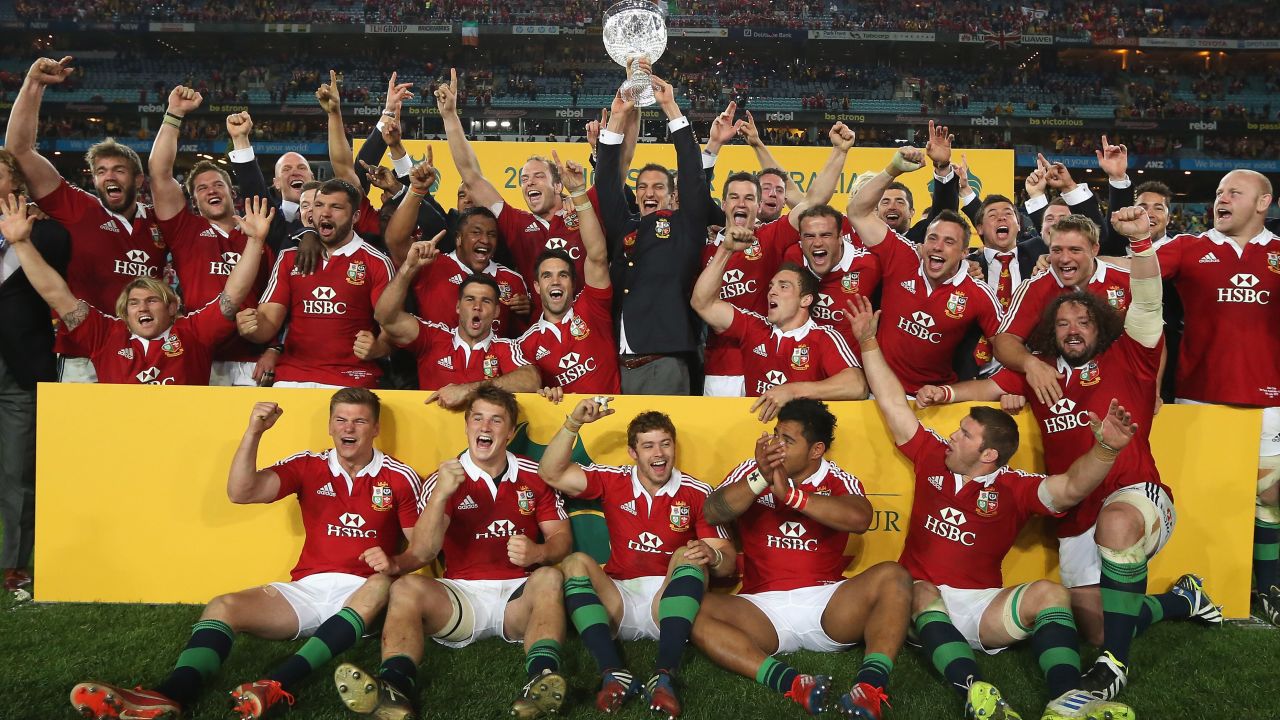 SYDNEY, AUSTRALIA - JULY 06:  The Lions celebrate their victory during the International Test match between the Australian Wallabies and British & Irish Lions at ANZ Stadium on July 6, 2013 in Sydney, Australia.  (Photo by David Rogers/Getty Images)