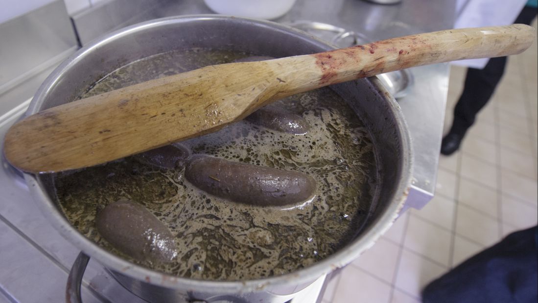 Estonian blood sausage is a popular dish for Christmas. Many cultures have similar dishes. In Poland, it's made from pork or beef and is <a href="http://www.cnn.com/2014/11/10/travel/europe-sausages/">called kiszka</a>. In Spain, it's morcilla. England has its black pudding, France its boudin noir and Uruguay its morcilla dulce. Blood sausage is a good source of iron but high in fat and salt.