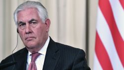 US Secretary of State Rex Tillerson takes part in a press conference after a meeting with the Russian Foreign Minister in Moscow on April 12, 2017.  
Russian President Vladimir Putin on April 11, 2017 met US Secretary of State Rex Tillerson after complaining of worsening ties with Donald Trump's administration as the two sides spar over Syria. Putin received Tillerson at the Kremlin along with Russia's Foreign Minister Sergei Lavrov after the top diplomats held several hours of talks dominated by the fallout of an alleged chemical attack in Syria.
 / AFP PHOTO / Alexander NEMENOV        (Photo credit should read ALEXANDER NEMENOV/AFP/Getty Images)