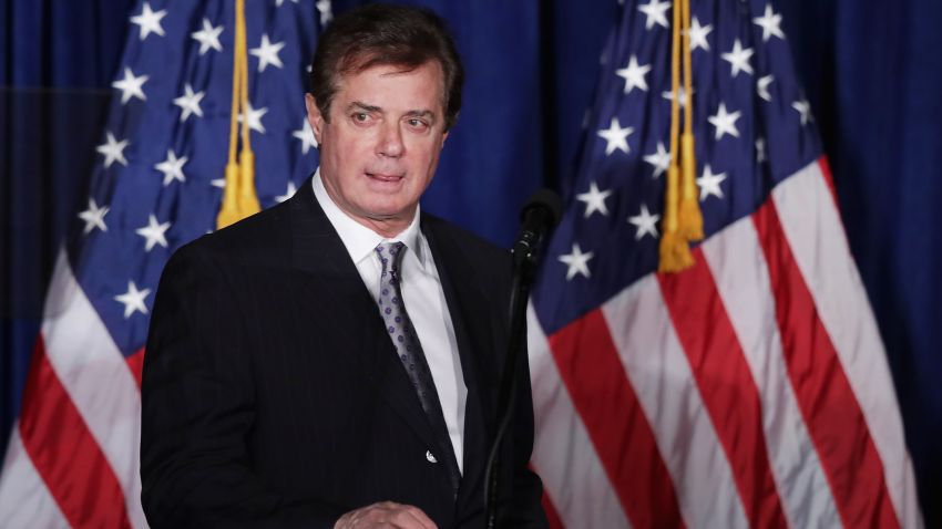 WASHINGTON, DC - APRIL 27: Paul Manafort, advisor to Republican presidential candidate Donald Trump's campaign, checks the teleprompters before Trump's speech at the Mayflower Hotel April 27, 2016 in Washington, DC. A real estate billionaire and reality television star, Trump beat his GOP challengers by double digits in Tuesday's presidential primaries in Pennsylvania, Maryland, Deleware, Rhode Island and Connecticut. "I consider myself the presumptive nominee, absolutely," Trump told supporters at the Trump Tower following yesterday's wins. (Photo by Chip Somodevilla/Getty Images)