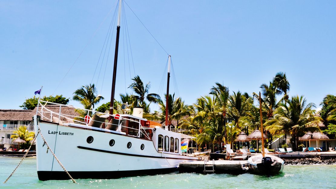 The 90-year-old Lady Lisbeth is 20 Degres Sud's floating eight-seat restaurant.