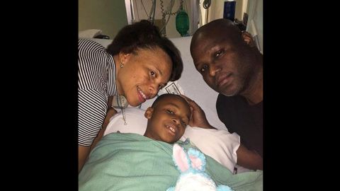 Leon and Rachel Brandy with their son, Nolan, who survived the North Park Elementary School shooting in San Bernardino, California.