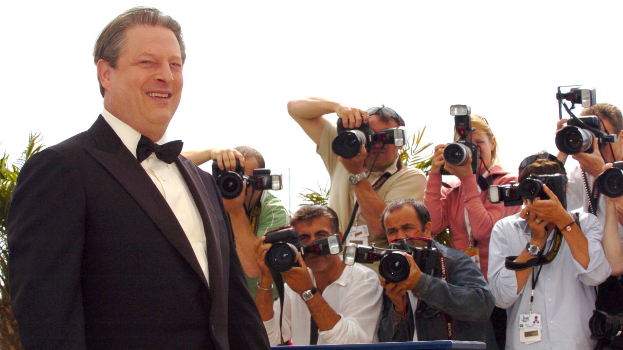 Al Gore at the 2006 Cannes Film Festival - "An Inconvenient Truth" Photocall at Palais du Festival Terrace in Cannes. (Photo by David Lodge/FilmMagic)