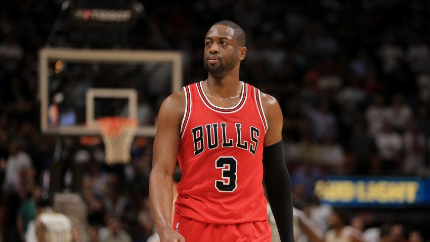 MIAMI, FL - NOVEMBER 10: Dwyane Wade #3 of the Chicago Bulls looks on during the second half of the game against the Miami Heat at American Airlines Arena on November 10, 2016 in Miami, Florida. NOTE TO USER: User expressly acknowledges and agrees that, by downloading and or using this photograph, User is consenting to the terms and conditions of the Getty Images License Agreement. (Photo by Rob Foldy/Getty Images)