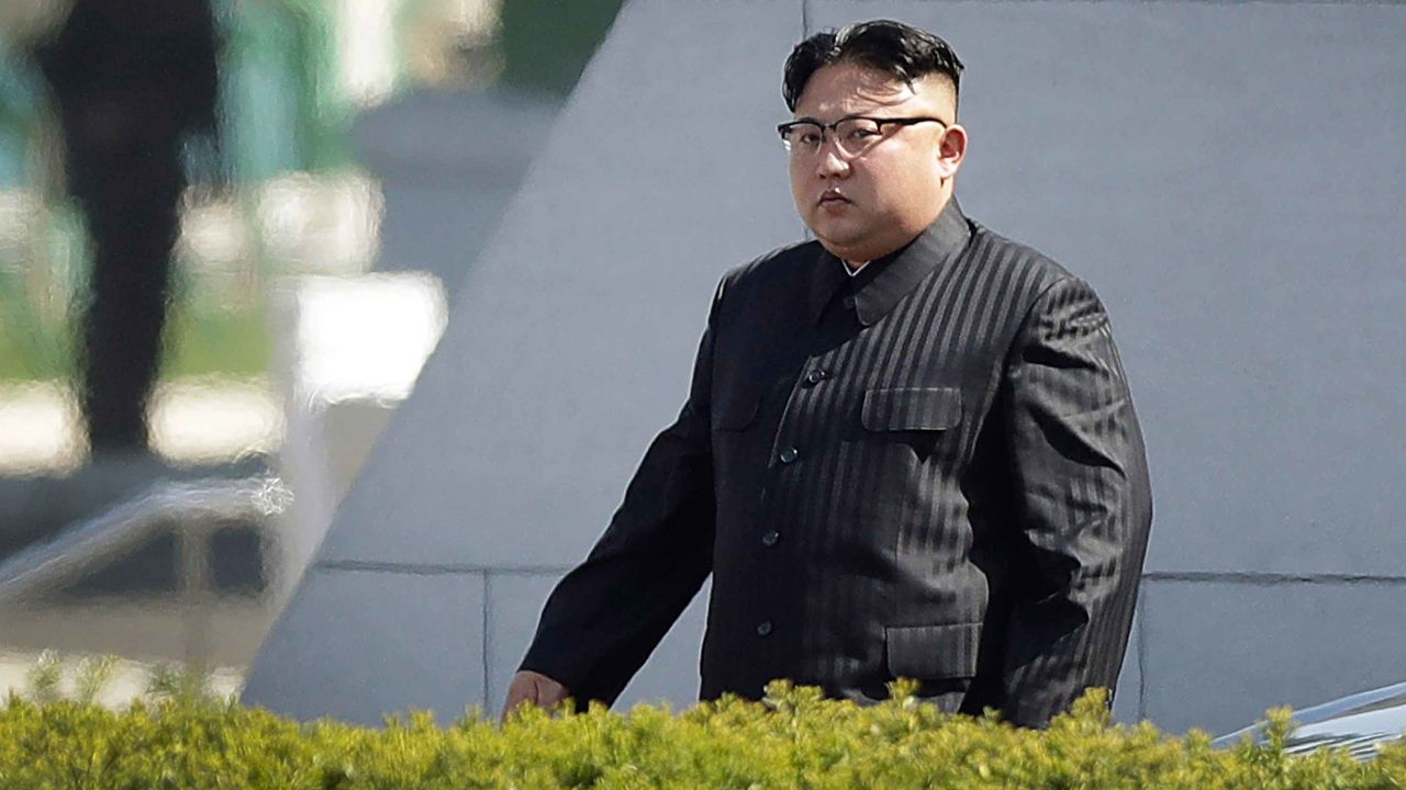 North Korean leader Kim Jong Un arrives for the ceremony.
