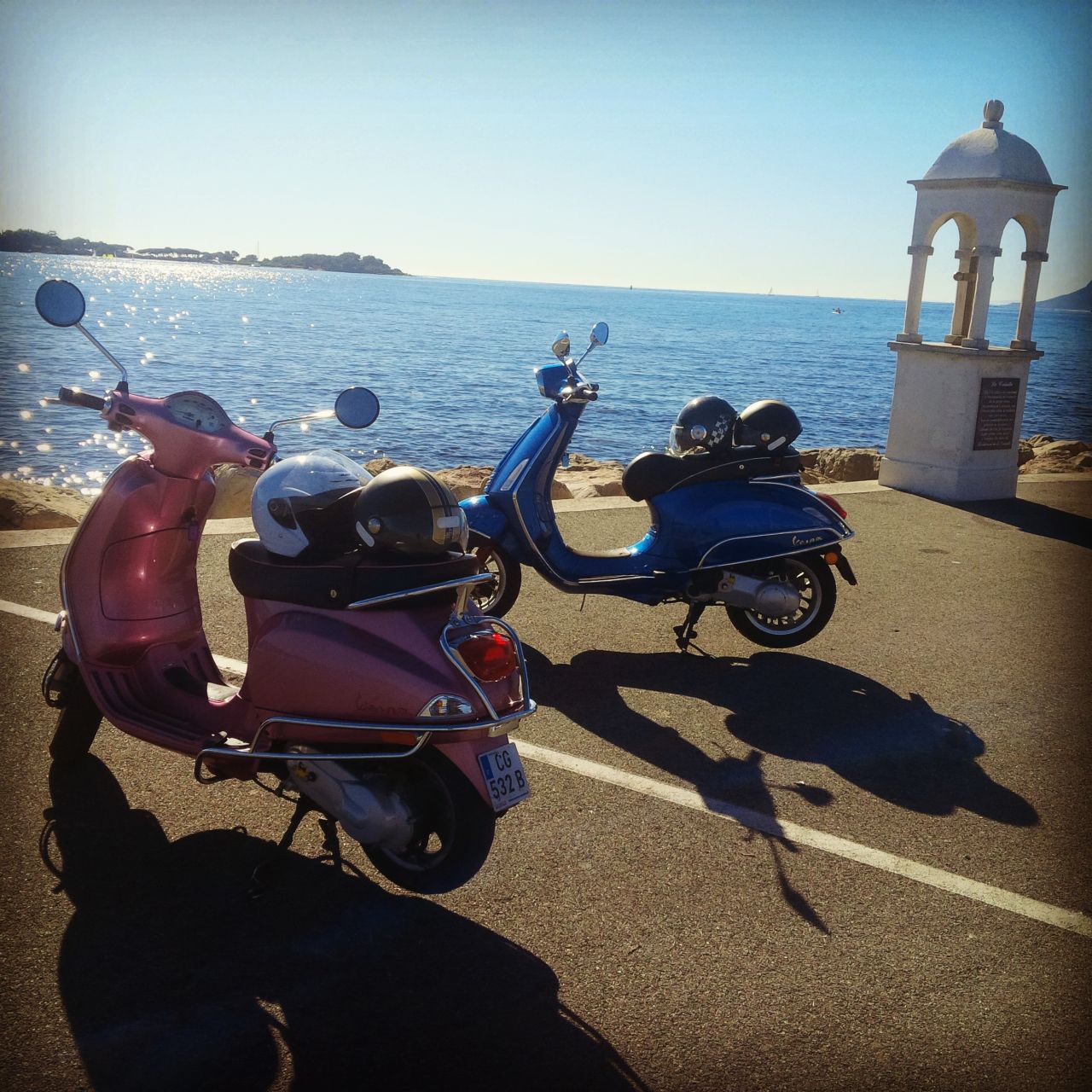 A sporty Vespa is a popular and versatile way to explore Cannes. 