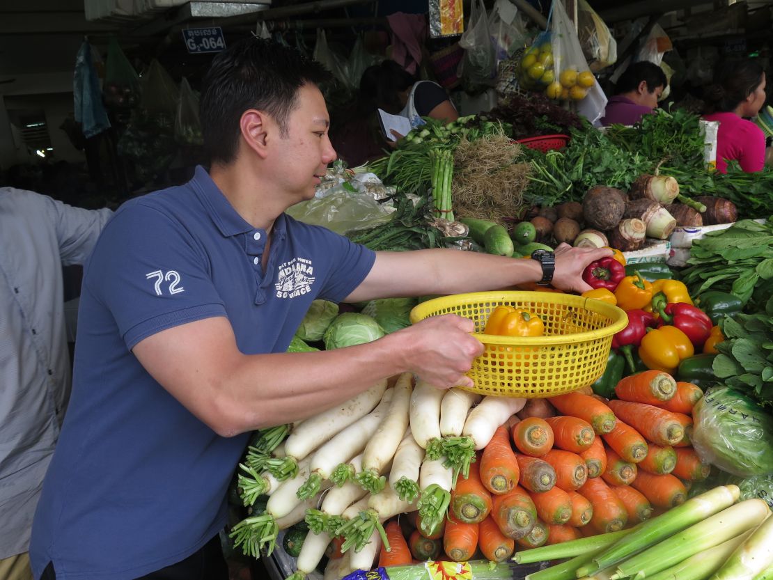 Chef Justin Kam shops at Phsar Thmei, aka Central Market.