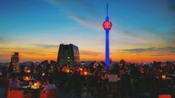 Access the helipad via the companion bar on the tower's 34th floor. You must buy at least a drink before heading up two more floors to the terrace. 