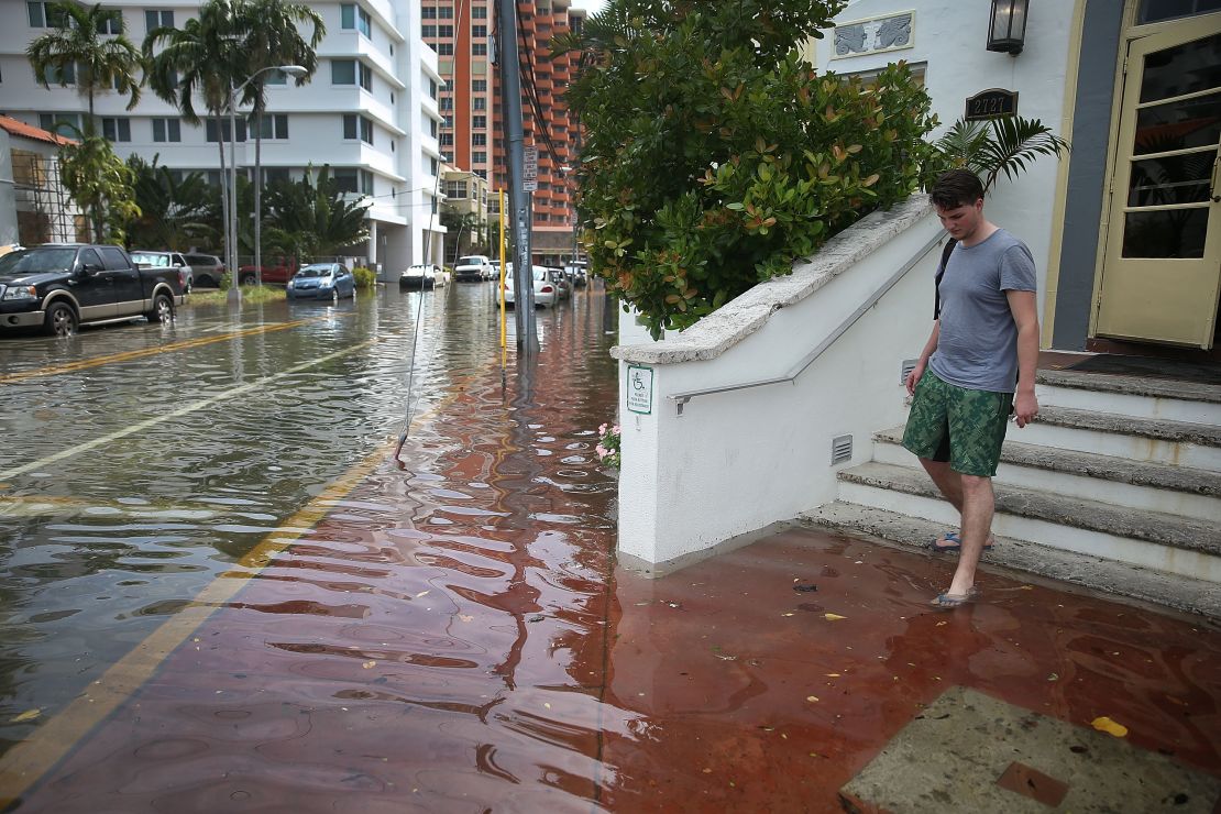 Flooding like this shown in Miami Beach could happen at least once a year in many vulnerable cities by 2050.