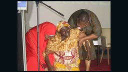Rebecca Samuel Yaga begging for rescue of her daughter at the inaugural Chibok girls lecture held on third anniversary of the schoolgirls kidnap. 