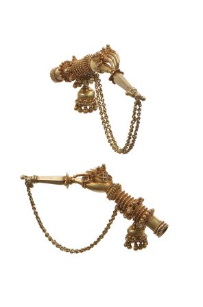 This mouth piece from Uttar Pradesh was attached to small hookahs. Used mainly during celebrations in the Islamic courts of Lucknow and other states, the idea was to give the illusion of a beautiful woman serving distinguished guests.