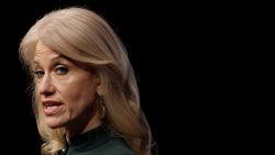 WASHINGTON, DC - APRIL 12: Kellyanne Conway, Counselor to the President, speaks at the Newseum during their "The President and The Press, The First Amendment in the First 100 Days" event April 12, 2017 in Washington, DC. Conway, formerly President Trump's campaign manager, is one of the administration's main surrogates appearing often on television. (Photo by Aaron P. Bernstein/Getty Images)
