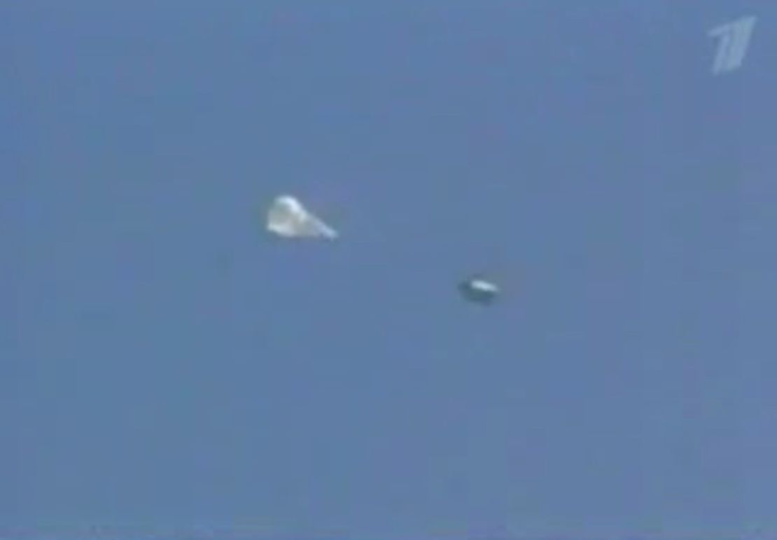 File footage from Russia's Channel 1 purports to show FOAB being released on a parachute during the first test.