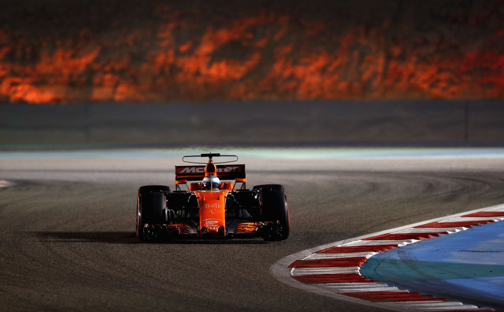 McLaren driver Fernando Alonso on track in Bahrain. The Spaniard announced this week that he will miss this year's Monaco Grand Prix to compete at the Indianapolis 500 on May 28.  