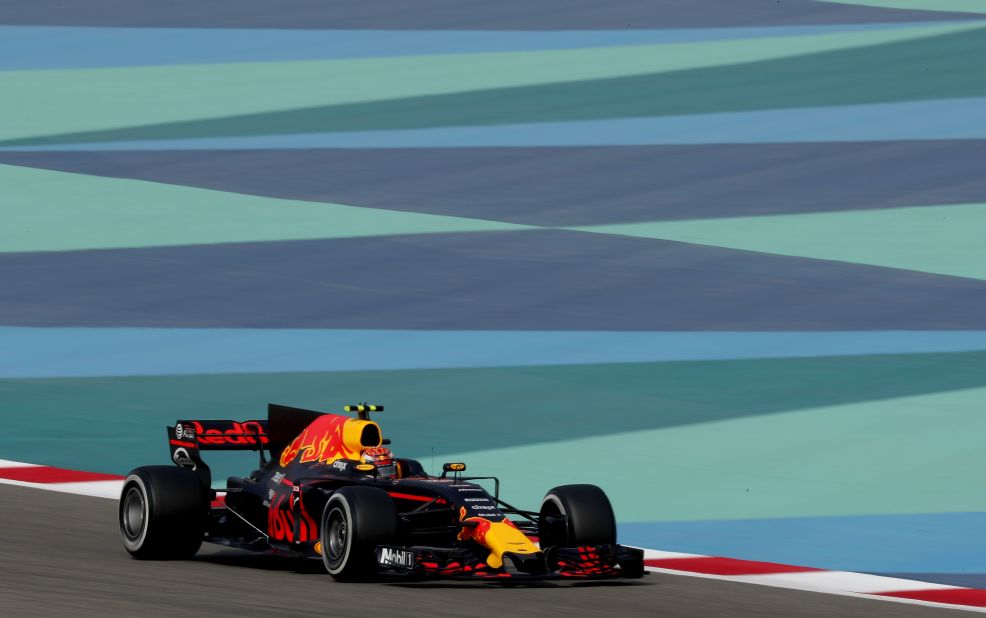 Max Verstappen on track during Saturday's practice session.