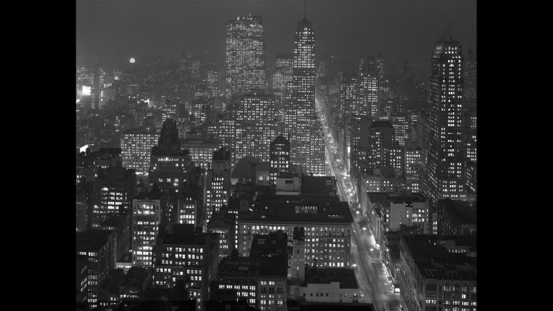 A nighttime view of New York is seen from the Empire State Building in this 1946 photo made by Todd Webb. There will be two exhibitions of the photographer's work opening on April 20: "A City Seen: Todd Webb's Postwar New York, 1945-1960" at the <a href="index.php?page=&url=http%3A%2F%2Fwww.mcny.org%2Fexhibition%2Fcity-seen" target="_blank" target="_blank">Museum of the City of New York</a> and "Down Any Street: Todd Webb's Photographs of New York, 1945-1960" at <a href="index.php?page=&url=http%3A%2F%2Fwww.thecuratorgallery.com%2Fdown-any-street-press-release" target="_blank" target="_blank">The Curator Gallery</a>.