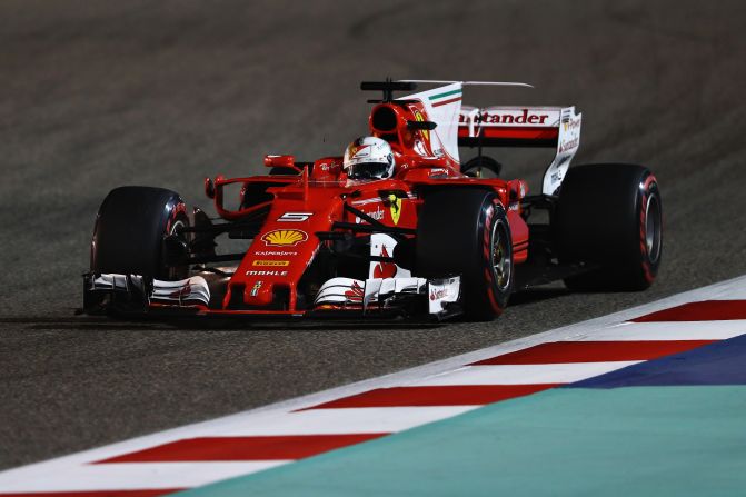 Sebastian Vettel clinched a third win at the Bahrain International Circuit in Sunday's race. The German won for Red Bull in 2012 and 2013.