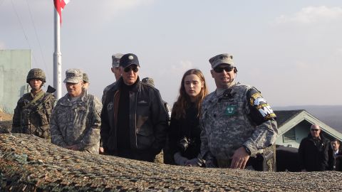 US Vice President Joe Biden and his granddaughter Finnegan Biden visit the DMZ on December 7, 2013. In addition to South Korea, Biden also visited Japan and China to discuss the Trans-Pacific Partnership, the South China Sea, economic relationship with China and the implementation of the US-Korea Free Trade Agreement.