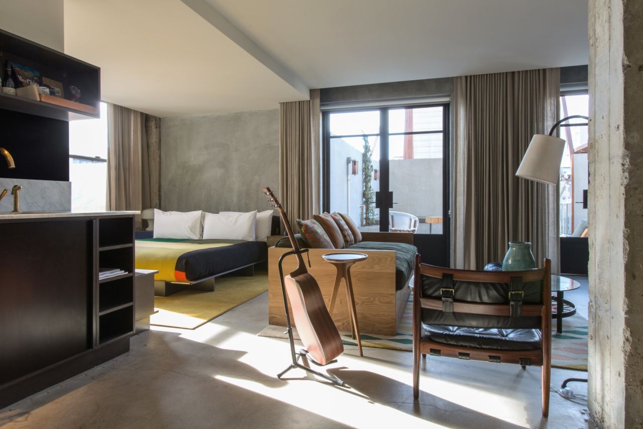 The sleek Ace Hotel Downtown Los Angeles is housed in a 1927 art deco building.