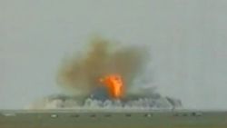 File footage from Russia's Channel 1 purports to show FOAB exploding during the first test.