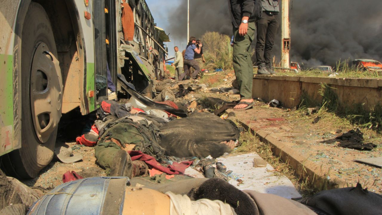 Photographer Abd Alkader Habak captured this image of the bombing aftermath.