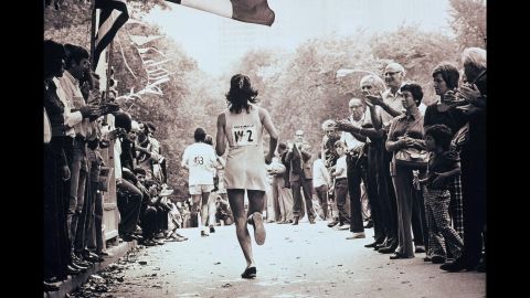Kathrine Switzer at the New York City Marathon in 1974.