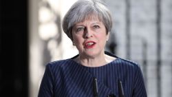 LONDON, ENGLAND - APRIL 18:  Prime Minister Theresa May makes a statement to the nation in Downing Street on April 18, 2017 in London, United Kingdom. The Prime Minister has called a general election for the United Kingdom to be held on June 8, the last election was held in 2015 with a Conservative party majority win.  (Photo by Dan Kitwood/Getty Images)