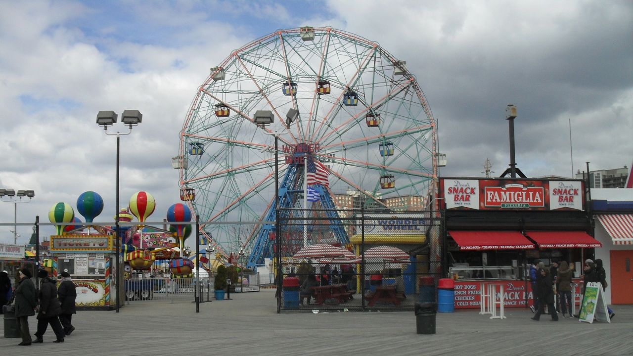 <strong>Coney Island:</strong> The iconic amusement park is home to the Wonder Wheel and wooden roller coaster The Cyclone.