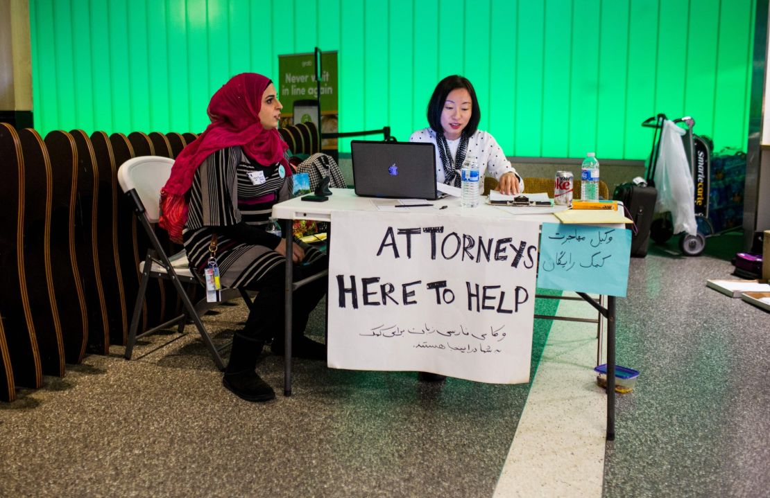Volunteer lawyers have provided support for immigrants many US airports since the Executive Order. 