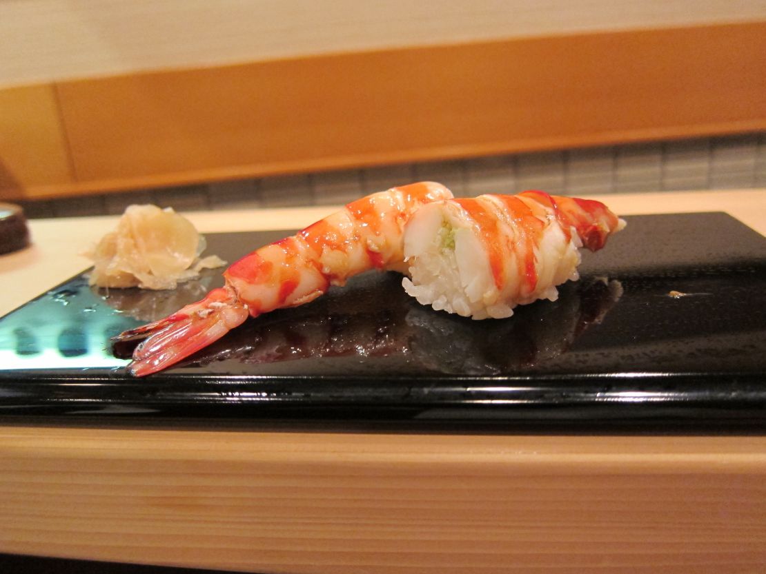 Art on a plate -- Kuruma-ebi.