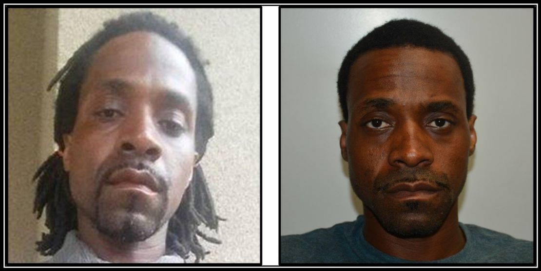 Police released pictures of Kori Ali Muhammad, 39, an earlier one on the left, and after his Tuesday arrest on the right. 