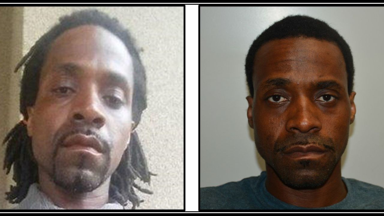 Police released pictures of Kori Ali Muhammad, 39, an earlier one on the left, and after his Tuesday arrest on the right. 